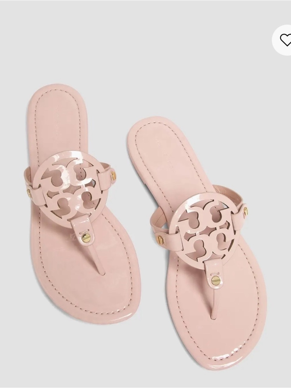 Tory Burch Pink Patent Miller Cutout Thong Sandals